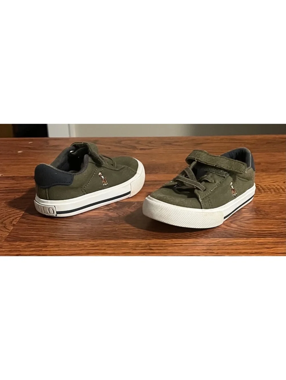 Polo Ralph Lauren Toddler Boys Olive Green Sneakers Size 5